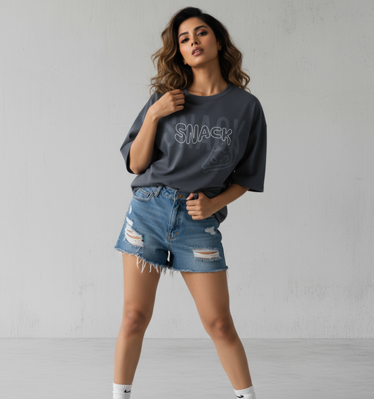 SNACK OVERSIZED UNISEX GRAPHIC T-SHIRT