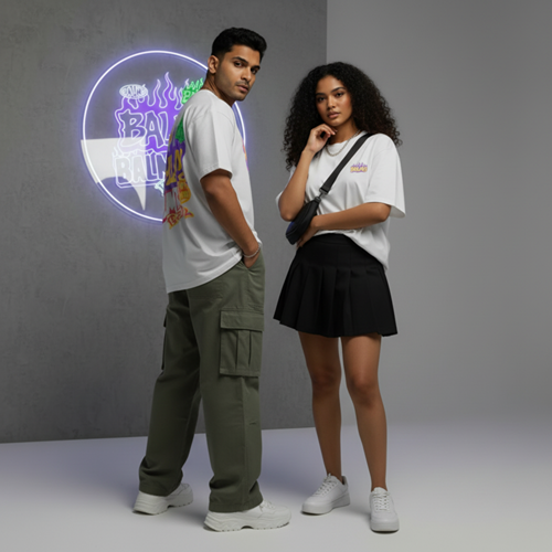 Balmy Flames Unisex Oversized T-Shirt