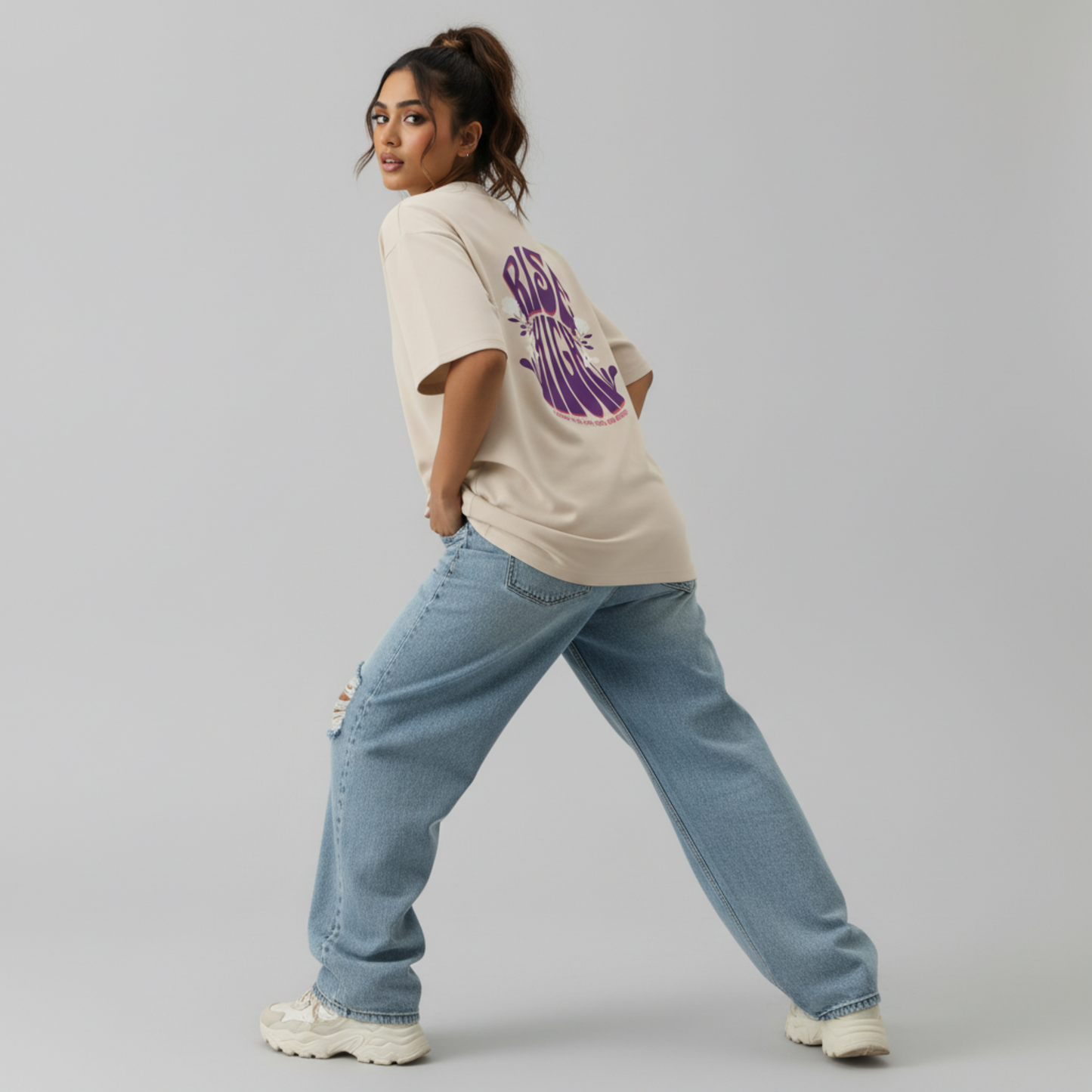 RISE HIGH OVERSIZED UNISEX GRAPHIC T-SHIRT