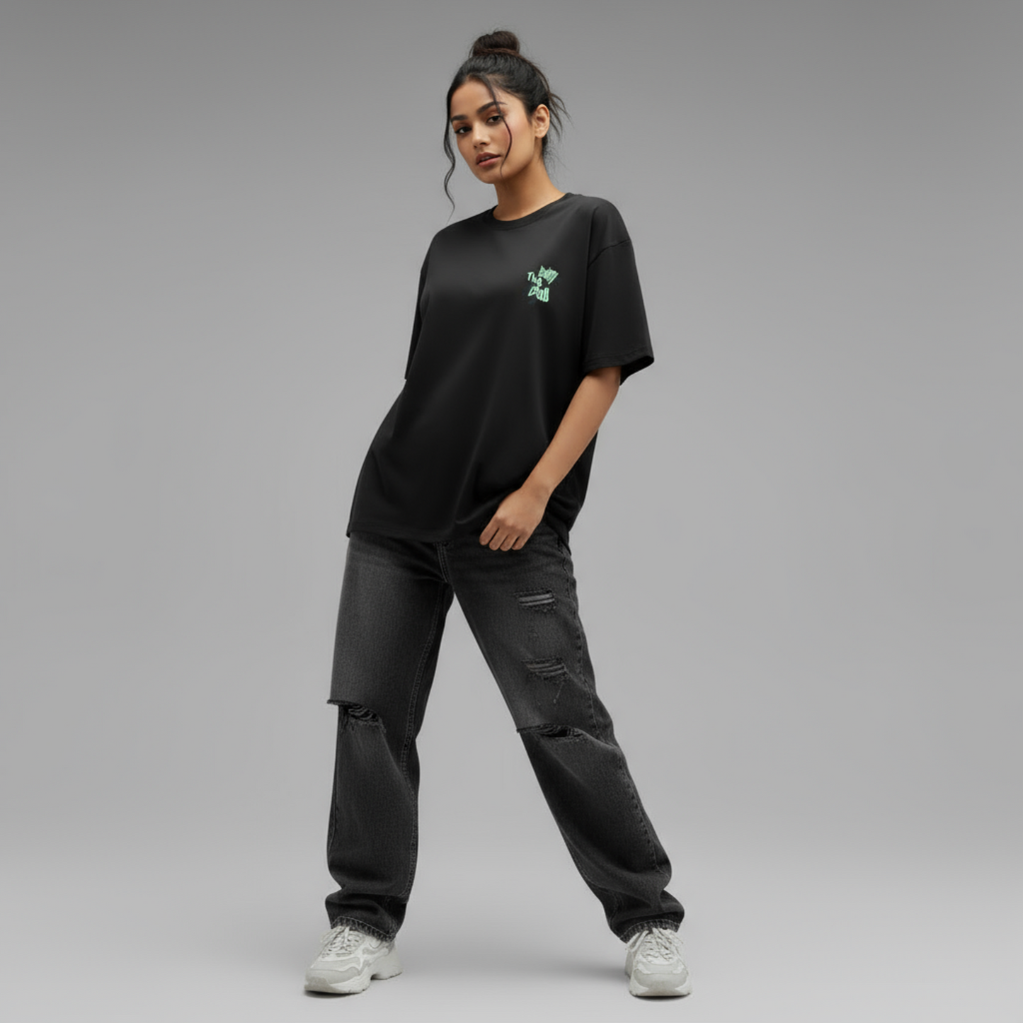 THIS IS FINE OVERSIZED UNISEX TYPOGRAPHY T-SHIRT