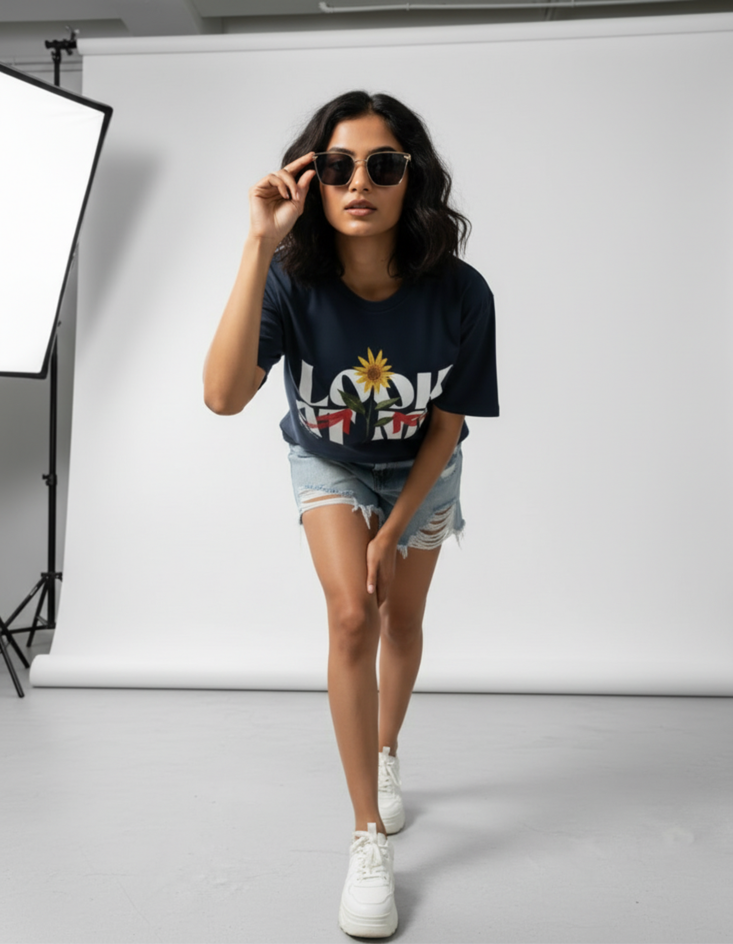 LOOK AT ME OVERSIZED UNISEX GRAPHIC T-SHIRT