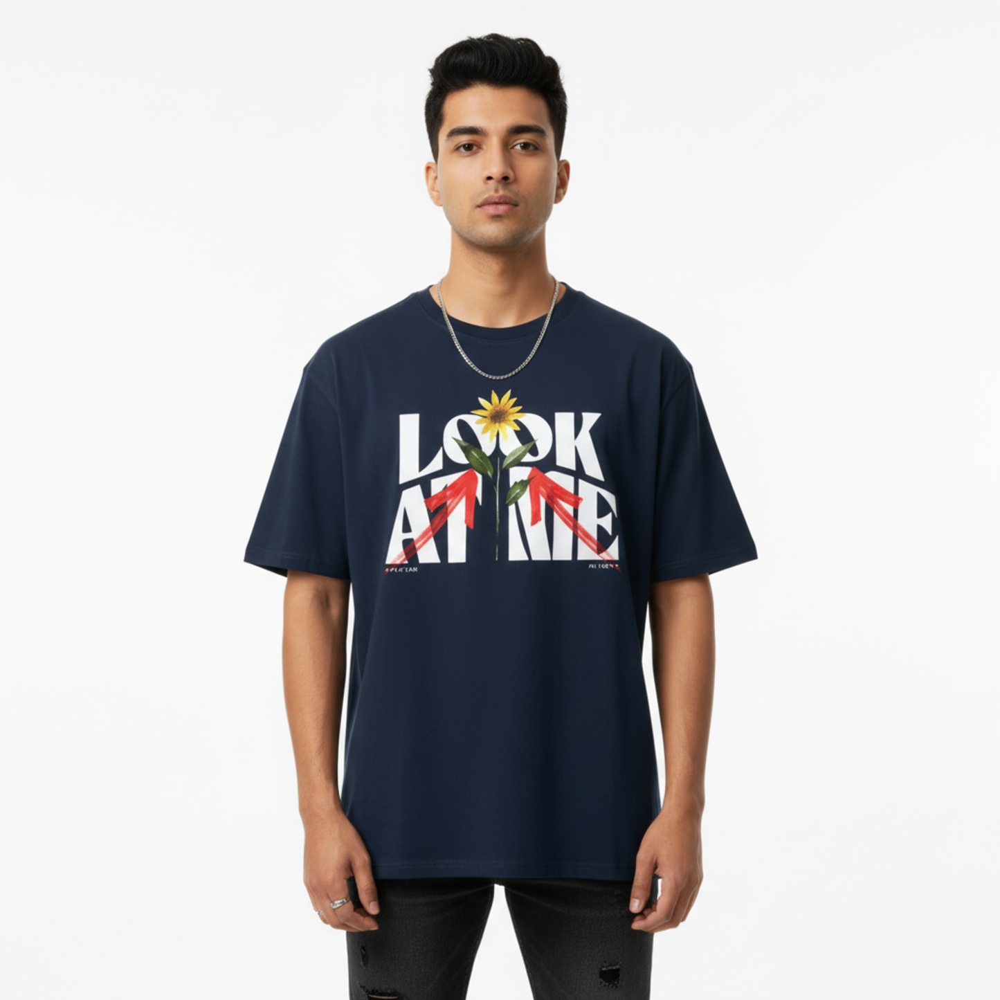 LOOK AT ME OVERSIZED UNISEX GRAPHIC T-SHIRT