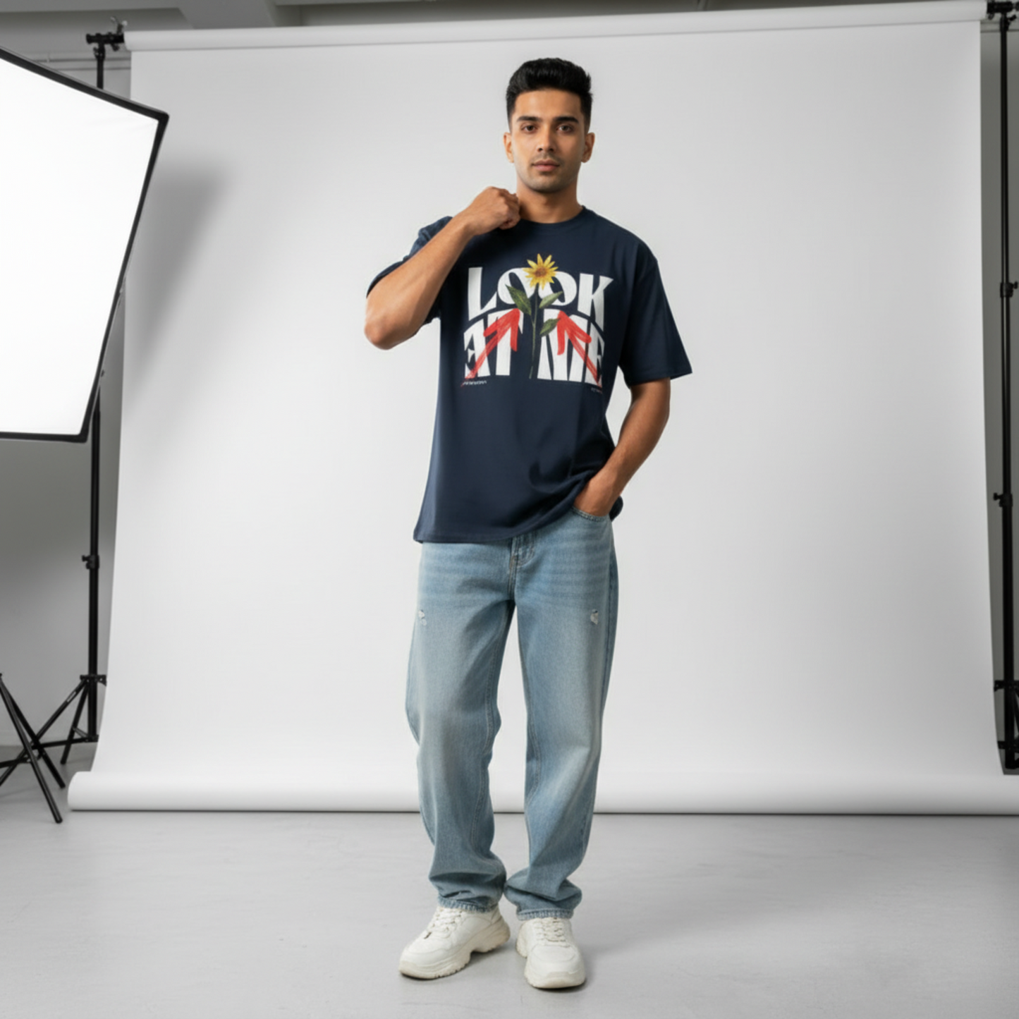 LOOK AT ME OVERSIZED UNISEX GRAPHIC T-SHIRT