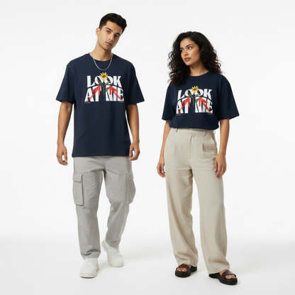 LOOK AT ME OVERSIZED UNISEX GRAPHIC T-SHIRT