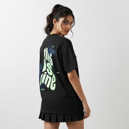 THIS IS FINE OVERSIZED UNISEX TYPOGRAPHY T-SHIRT