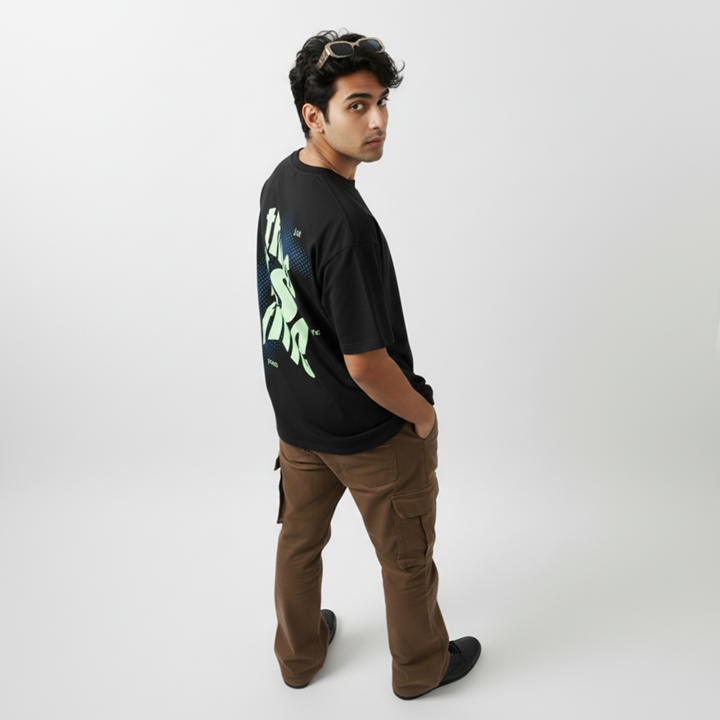 THIS IS FINE OVERSIZED UNISEX TYPOGRAPHY T-SHIRT