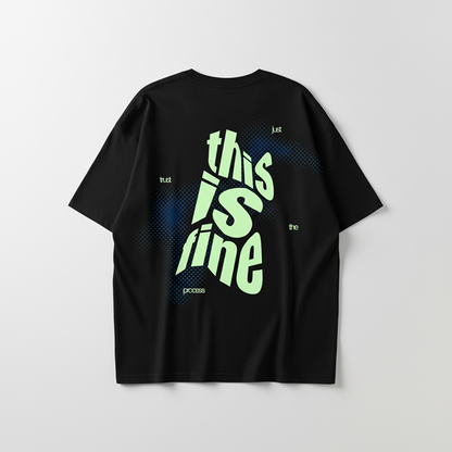 THIS IS FINE OVERSIZED UNISEX TYPOGRAPHY T-SHIRT